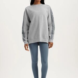 Set Active Staple Paneled Crewneck in Iron Heather Grey/Zuma